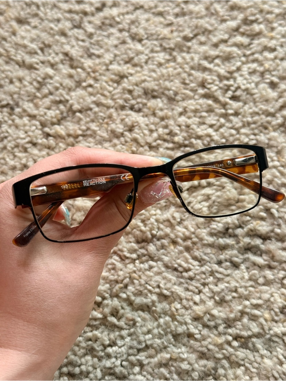 Kenneth Cole Reaction Tortoise & Black Eyeglass Frames KC0747